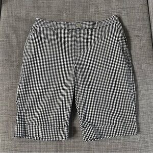 Ralph Lauren Black and White Checkered Women Shorts Sz 10